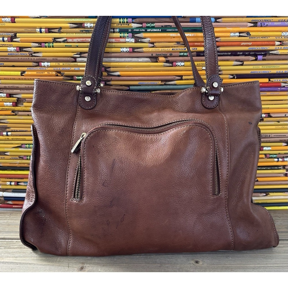Liz Claiborne Purse Shoulder Bag Brown Leather BOHO City Classy